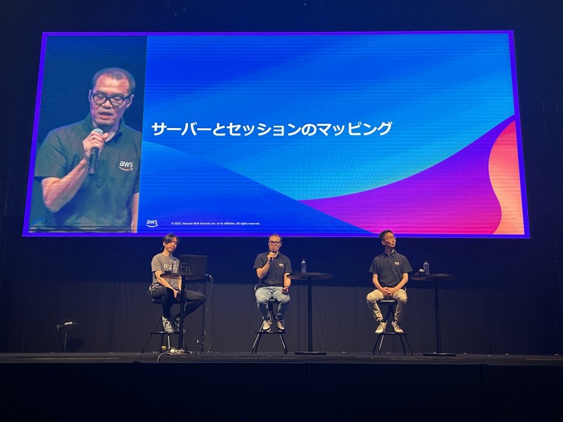 AWS Summit Tokyo 2023「アーキテクチャ道場」のステージで登壇する様子
